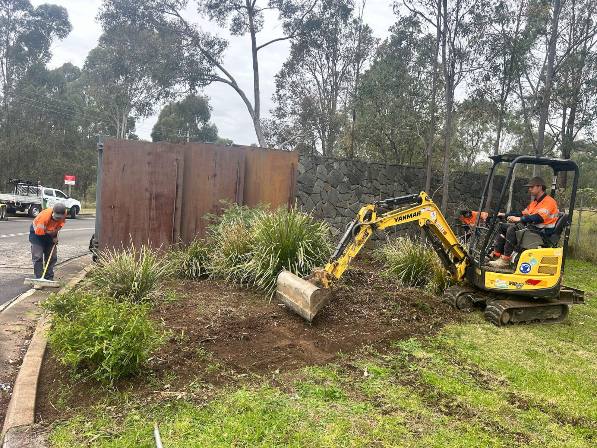 MB Landscaping crew on site in NSW