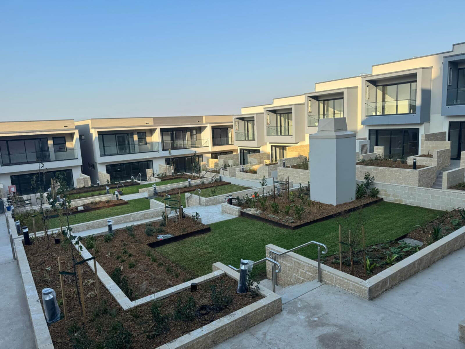 Completed commercial landscape courtyard by MB Landscaping in NSW